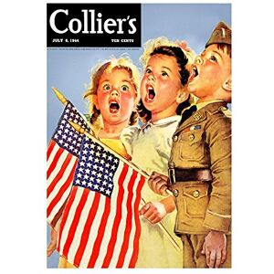 Wee Blue Coo Magazine Cover Colliers War Flag Children Sing Wall Art Print Wee Blue Coo Magazine Cover Colliers War Flag Children Sing Wall Art Print