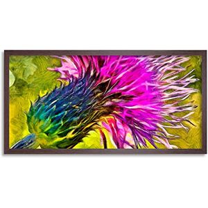 Wee Blue Coo Scottish Thistle Flower Painting Long Panel Framed Wall Art Print Wee Blue Coo Scottish Thistle Flower Painting Long Panel Framed Wall Art Print
