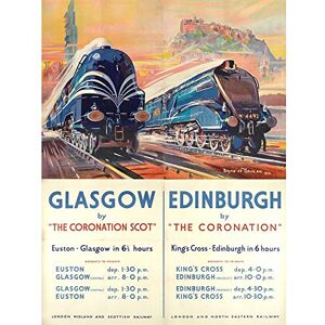 Wee Blue Coo Travel Rail Train Glasgow Edinburgh Scotland Transport Castle Art Print Poster Wall Decor 12X16 Inch Wee Blue Coo Travel Rail Train Glasgow Edinburgh Scotland Transport Castle Art Print Poster Wall Decor 12X16 Inch