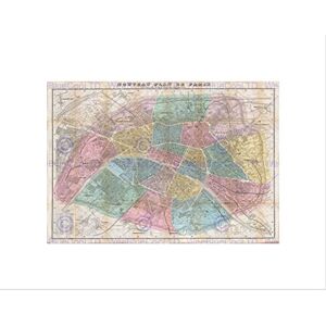 Wee Blue Coo Map Illustrated Antique Hachette Paris Wall Art Print Wee Blue Coo Map Illustrated Antique Hachette Paris Wall Art Print