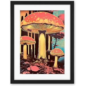 Artery8 Red Mushroom Fungi Pink Blue Bright Psychedelic Nature Kitchen Artwork Framed Wall Art Print 18X24 Inch Artery8 Red Mushroom Fungi Pink Blue Bright Psychedelic Nature Kitchen Artwork Framed Wall Art Print 18X24 Inch