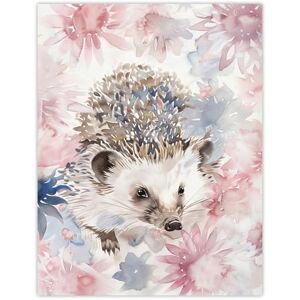 Artery8 Watercolour Hedgehog and Flowers Pink Pastel Living Room Extra Large XL Wall Art Poster Print Artery8 Watercolour Hedgehog and Flowers Pink Pastel Living Room Extra Large XL Wall Art Poster Print