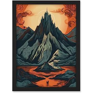 Artery8 Erebor The Lonely Mountain Landscape Illustration Artwork Framed A3 Wall Art Print Artery8 Erebor The Lonely Mountain Landscape Illustration Artwork Framed A3 Wall Art Print