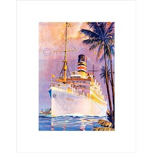 Wee Blue Coo PAINTING TRAVEL TRANSPORT OCEAN LINER SHIP BOAT PALM TREE FRAMED PRINT B12X7523 Wee Blue Coo PAINTING TRAVEL TRANSPORT OCEAN LINER SHIP BOAT PALM TREE FRAMED PRINT B12X7523