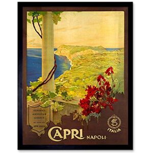 Wee Blue Coo Travel Capri Island Gulf Naples Italy Sea Sun Flower Art Print Framed Poster Wall Decor 12X16 Inch Wee Blue Coo Travel Capri Island Gulf Naples Italy Sea Sun Flower Art Print Framed Poster Wall Decor 12X16 Inch