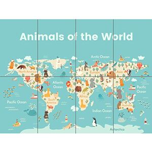 Artery8 Animals Of The World Map XL Giant Panel Poster (8 Sections) Artery8 Animals Of The World Map XL Giant Panel Poster (8 Sections)