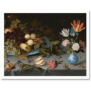 Artery8 Van Der Ast Still Life Fruit Flowers Painting Art Print Framed Poster Wall Decor 12x16 inch Artery8 Van Der Ast Still Life Fruit Flowers Painting Art Print Framed Poster Wall Decor 12x16 inch