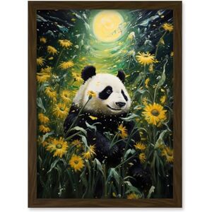 Artery8 Midsummer Night's Panda Dream Oil Painting Panda Bear in a Full Moon Sunflower Field Landscape Kids Bedroom Artwork Framed Wall Art Print A4 Artery8 Midsummer Night's Panda Dream Oil Painting Panda Bear in a Full Moon Sunflower Field Landscape Kids Bedroom Artwork Framed Wall Art Print A4