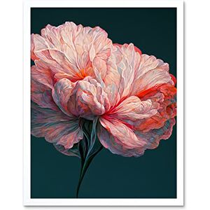 Wee Blue Coo Pink Carnation Dark Teal Flower Abstract Floral Painting Art Print Framed Poster Wall Decor 12x16 inch Wee Blue Coo Pink Carnation Dark Teal Flower Abstract Floral Painting Art Print Framed Poster Wall Decor 12x16 inch