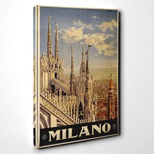 Big Box Art Canvas Print Wall Art Vintage Travel Poster Milan Milano Mounted & Stretched Box Frame Picture Home Decor for Kitchen, Living Room, Bedroom, Hallway, Multi-Colour, 24x16 Inch Big Box Art Canvas Print Wall Art Vintage Travel Poster Milan Milano Mounted & Stretched Box Frame Picture Home Decor for Kitchen, Living Room, Bedroom, Hallway, Multi-Colour, 24x16 Inch