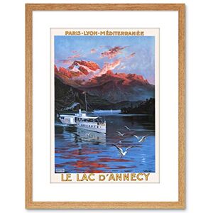 Wee Blue Coo TRAVEL MOUNTAIN LAKE D'ANNECY FRANCE VINTAGE ADVERTISING FRAMED PRINT F97X7102 Wee Blue Coo TRAVEL MOUNTAIN LAKE D'ANNECY FRANCE VINTAGE ADVERTISING FRAMED PRINT F97X7102