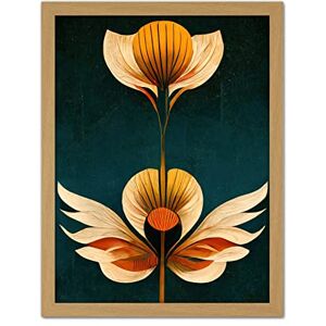 Wee Blue Coo Art Deco Abstract Tulips Orange Mustard Bold Painting Artwork Framed Wall Art Print 18X24 Inch Wee Blue Coo Art Deco Abstract Tulips Orange Mustard Bold Painting Artwork Framed Wall Art Print 18X24 Inch