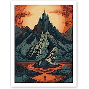 Artery8 Erebor The Lonely Mountain Landscape Illustration Artwork Framed Wall Art Print 18X24 Inch Artery8 Erebor The Lonely Mountain Landscape Illustration Artwork Framed Wall Art Print 18X24 Inch
