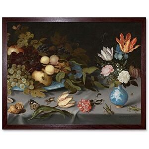 Artery8 Van Der Ast Still Life Fruit Flowers Painting Art Print Framed Poster Wall Decor 12x16 inch Artery8 Van Der Ast Still Life Fruit Flowers Painting Art Print Framed Poster Wall Decor 12x16 inch