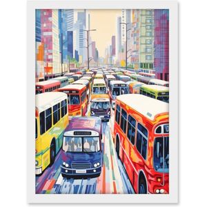Artery8 The Bus Lane by Adrienne Finch Busy Cityscape Traffic Artwork London New York LA Artwork Framed A3 Wall Art Print Artery8 The Bus Lane by Adrienne Finch Busy Cityscape Traffic Artwork London New York LA Artwork Framed A3 Wall Art Print