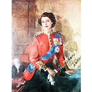 Wee Blue Coo Painting Queen Elizabeth II Military Regalia Portrait Art Large Art Print Poster Wall Decor 18x24 inch Wee Blue Coo Painting Queen Elizabeth II Military Regalia Portrait Art Large Art Print Poster Wall Decor 18x24 inch