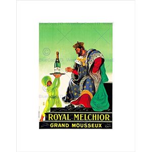 Wee Blue Coo Ad Drink Alcohol Champagne Royal Melchior King Bottle France Art Wall Art Print Wee Blue Coo Ad Drink Alcohol Champagne Royal Melchior King Bottle France Art Wall Art Print