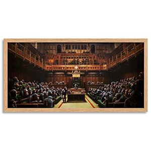 Artery8 Banksy Devolved Parliament Graffiti Brexit Painting Framed Wall Art Print Long 25X12 Inch Artery8 Banksy Devolved Parliament Graffiti Brexit Painting Framed Wall Art Print Long 25X12 Inch