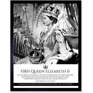 Artery8 HRH Queen Elizabeth II Coronation Portrait Commemorative Art Print Framed Poster Wall Decor 12x16 inch Artery8 HRH Queen Elizabeth II Coronation Portrait Commemorative Art Print Framed Poster Wall Decor 12x16 inch