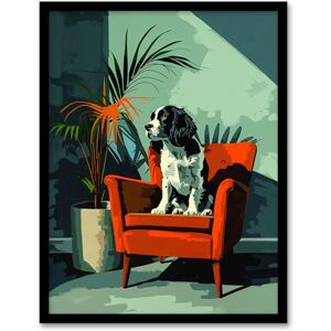 Artery8 Springer Spaniel Dog Lover Red Armchair Portrait For Living Room Artwork Framed Wall Art Print 18X24 Inch Artery8 Springer Spaniel Dog Lover Red Armchair Portrait For Living Room Artwork Framed Wall Art Print 18X24 Inch