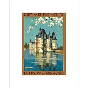 Wee Blue Coo TRAVEL NORMANDY FRANCE CHATEAU D'O ORNE CASTLE MOAT BLOSSOM ART PRINT B12X6494 Wee Blue Coo TRAVEL NORMANDY FRANCE CHATEAU D'O ORNE CASTLE MOAT BLOSSOM ART PRINT B12X6494