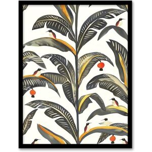 Artery8 Palm Leaves Birds Tropical Pattern Botanical Living Room Artwork Framed Wall Art Print 18X24 Inch Artery8 Palm Leaves Birds Tropical Pattern Botanical Living Room Artwork Framed Wall Art Print 18X24 Inch