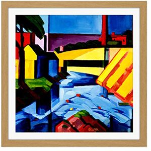 Fine Art Prints Bluemner Evening Tones Abstract Landscape Painting Square Wooden Framed Wall Art Print Picture 16X16 Inch Fine Art Prints Bluemner Evening Tones Abstract Landscape Painting Square Wooden Framed Wall Art Print Picture 16X16 Inch