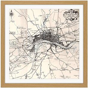 Artery8 Map Crown 1930 London City England 1660 Plan Chart Square Wooden Framed Wall Art Print Picture 16X16 Inch Artery8 Map Crown 1930 London City England 1660 Plan Chart Square Wooden Framed Wall Art Print Picture 16X16 Inch