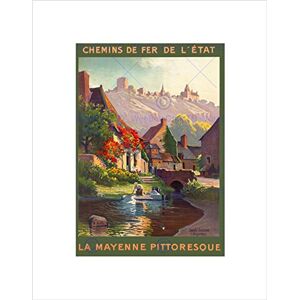 Wee Blue Coo TRAVEL MAYENNE FRANCE STREAM BRIDGE BOAT VILLAGE FRAMED ART PRINT B12X10227 Wee Blue Coo TRAVEL MAYENNE FRANCE STREAM BRIDGE BOAT VILLAGE FRAMED ART PRINT B12X10227