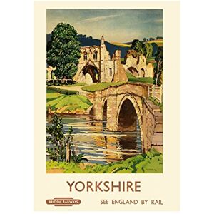 Wee Blue Coo Travel Kirkham Yorkshire England UK Abbey Bridge River Wall Art Print Wee Blue Coo Travel Kirkham Yorkshire England UK Abbey Bridge River Wall Art Print