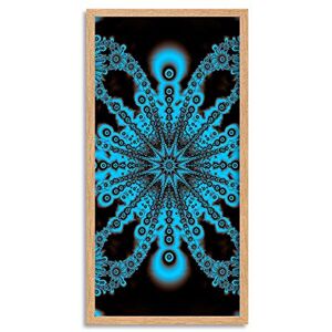 Wee Blue Coo Fractal Symmetry Pattern Graphic Blue Long Panel Framed Wall Art Print Wee Blue Coo Fractal Symmetry Pattern Graphic Blue Long Panel Framed Wall Art Print