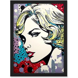 Artery8 Bond Girl Comic Book Style Purple Blue Red Polka Dot Pattern Portrait Halftone Artwork Framed A3 Wall Art Print Artery8 Bond Girl Comic Book Style Purple Blue Red Polka Dot Pattern Portrait Halftone Artwork Framed A3 Wall Art Print