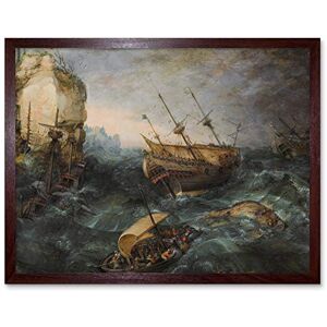 Artery8 Adam Willaerts Shipwreck Off Rocky Coast Painting Art Print Framed Poster Wall Decor 12x16 inch Artery8 Adam Willaerts Shipwreck Off Rocky Coast Painting Art Print Framed Poster Wall Decor 12x16 inch