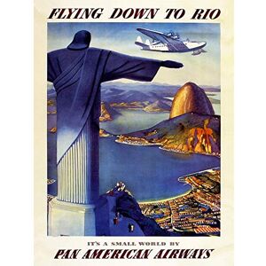 Wee Blue Coo Bumblebeaver TRAVEL AIRLINE ADVERT RIO BRAZIL SUGARLOAF CHRIST PLANE ART PRINT POSTER 30X40 CM 12X16 IN BB7427B Wee Blue Coo Bumblebeaver TRAVEL AIRLINE ADVERT RIO BRAZIL SUGARLOAF CHRIST PLANE ART PRINT POSTER 30X40 CM 12X16 IN BB7427B