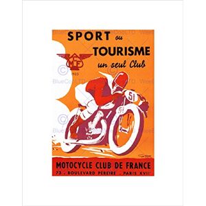 Wee Blue Coo Advert Motorcycle Club France Transport Tourism Wall Art Print Wee Blue Coo Advert Motorcycle Club France Transport Tourism Wall Art Print