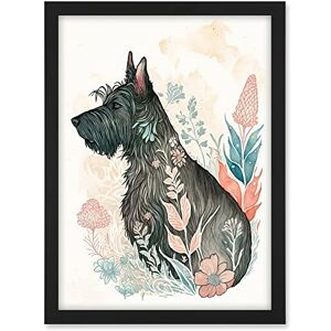 Artery8 Scottish Terrier Dog in Flower Field Bright Modern Multicoloured Watercolour Illustration Artwork Framed A3 Wall Art Print Artery8 Scottish Terrier Dog in Flower Field Bright Modern Multicoloured Watercolour Illustration Artwork Framed A3 Wall Art Print