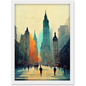 Doppelganger33 LTD Twilight Wall Street New York City NYC Skyline Artwork Framed A3 Wall Art Print Doppelganger33 LTD Twilight Wall Street New York City NYC Skyline Artwork Framed A3 Wall Art Print