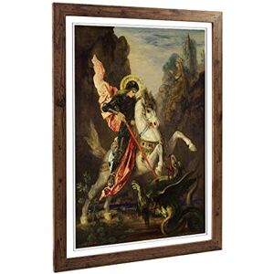 Big Box Art Framed Print of Gustave Moreau George and The Dragon Design Wall Art Picture Home Decor for Kitchen, Living Room, Bedroom, Hallway, Walnut, A2 / 24.5x18 Inch / 62x45cm Big Box Art Framed Print of Gustave Moreau George and The Dragon Design Wall Art Picture Home Decor for Kitchen, Living Room, Bedroom, Hallway, Walnut, A2 / 24.5x18 Inch / 62x45cm