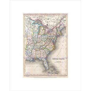 Wee Blue Coo Map Illustrated Antique Gilbert USA Wall Art Print Wee Blue Coo Map Illustrated Antique Gilbert USA Wall Art Print