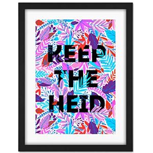 Wee Blue Coo Woven Flower Typography Scotland Keep Heid Artwork Framed Wall Art Print 18X24 Inch Wee Blue Coo Woven Flower Typography Scotland Keep Heid Artwork Framed Wall Art Print 18X24 Inch