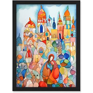 Artery8 - Abstract Moroccan Cityscape - Black - A4 - Framed Wall Art Print Artery8 - Abstract Moroccan Cityscape - Black - A4 - Framed Wall Art Print