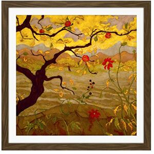 Artery8 Ranson Apple Tree Red Fruit Painting Square Wooden Framed Wall Art Print Picture 16X16 Inch Artery8 Ranson Apple Tree Red Fruit Painting Square Wooden Framed Wall Art Print Picture 16X16 Inch