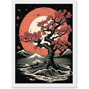 Artery8 Japanese Cherry Tree at Sunset Landscape Rockabilly Americana 50s Artwork Framed A3 Wall Art Print Artery8 Japanese Cherry Tree at Sunset Landscape Rockabilly Americana 50s Artwork Framed A3 Wall Art Print