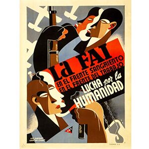 Wee Blue Coo Civil War Spanish FAI CNT Worker Union Fight For Humanity Large Art Print Poster Wall Decor 18x24 inch Wee Blue Coo Civil War Spanish FAI CNT Worker Union Fight For Humanity Large Art Print Poster Wall Decor 18x24 inch