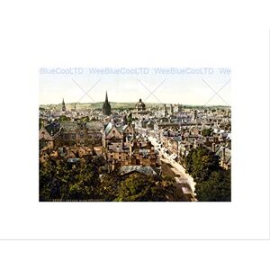 Wee Blue Coo VINTAGE COLOURED HIGH STREET OXFORD ENGLAND 1890S UK FRAMED ART PRINT B12X10376 Wee Blue Coo VINTAGE COLOURED HIGH STREET OXFORD ENGLAND 1890S UK FRAMED ART PRINT B12X10376