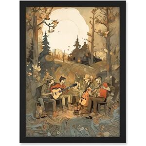 Artery8 Countryside Folk Band Musicians Playing Music in the Forest at Sunset Modern Watercolour Painting Artwork Framed A3 Wall Art Print Artery8 Countryside Folk Band Musicians Playing Music in the Forest at Sunset Modern Watercolour Painting Artwork Framed A3 Wall Art Print