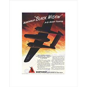 Wee Blue Coo WAR ADVERT WWII FIGHTER BOMBER BLACK WIDOW JET PLANE FRAMED ART PRINT B12X6652 Wee Blue Coo WAR ADVERT WWII FIGHTER BOMBER BLACK WIDOW JET PLANE FRAMED ART PRINT B12X6652