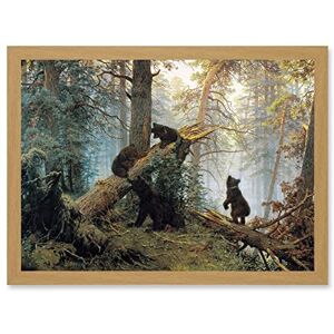 Artery8 - Shishkin Morning In Pine Forest - Bears - Framed - Wall Art Artery8 - Shishkin Morning In Pine Forest - Bears - Framed - Wall Art