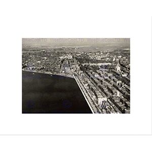 Wee Blue Coo PHOTO BLACK WHITE AERIAL BOSTON BACK BAY WEST END HARBOR FRAMED PRINT B12X7577 Wee Blue Coo PHOTO BLACK WHITE AERIAL BOSTON BACK BAY WEST END HARBOR FRAMED PRINT B12X7577