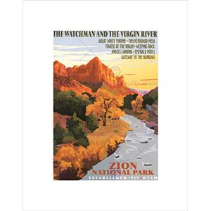 Wee Blue Coo TRAVEL TOURISM ZION PARK VIRGIN RIVER UTAH USA AUTUMN FRAMED ART PRINT B12X11398 Wee Blue Coo TRAVEL TOURISM ZION PARK VIRGIN RIVER UTAH USA AUTUMN FRAMED ART PRINT B12X11398